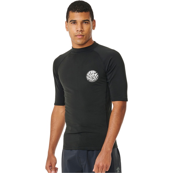 2025 Rip Curl Männer Icons UPF Brushed Short Sleeve Lycra Vest 154MRV - Black